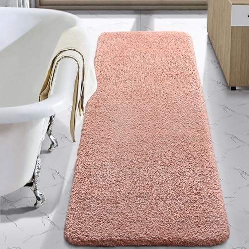 LOCHAS Bathroom Rug Runner 24x60 Inch, Bath Rugs Non Slip, Pink
