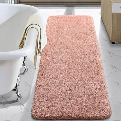LOCHAS Bathroom Rug Runner 24x60 Inch, Bath Rugs Non Slip, Pink