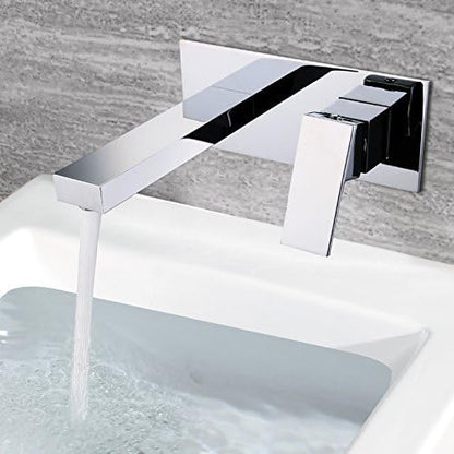 Wall Mount Bathroom Faucets, Vessel Sink Faucet Chrome Solid Brass Rough in Valve Included, SUMERAIN