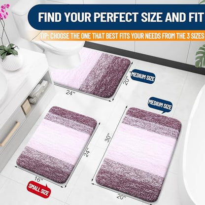 OLANLY Luxury Toilet Rugs U-Shaped 24x20, Soft Absorbent Microfiber Mat