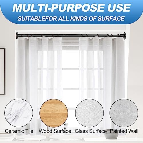 CorkLatta 2 Pack Heavy Duty Black Shower Curtain Rod 31 to 80 Inch