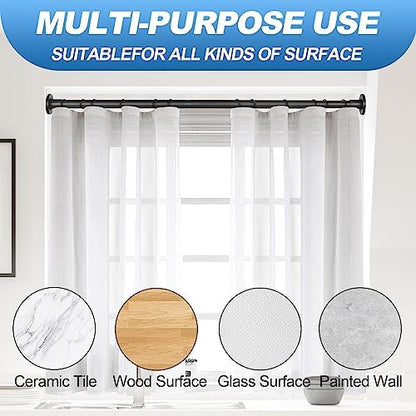 CorkLatta 2 Pack Heavy Duty Black Shower Curtain Rod 31 to 80 Inch