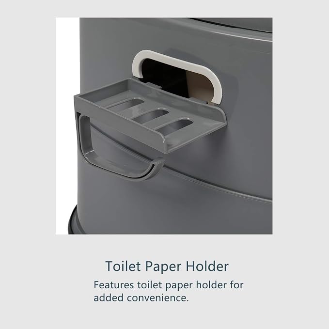 Portable Toilet, Outdoor Lightweight Porta Potty with Detachable Inner Bucket Removable Toilet Paper Holder for Camping Boat RV Hiking Living Room