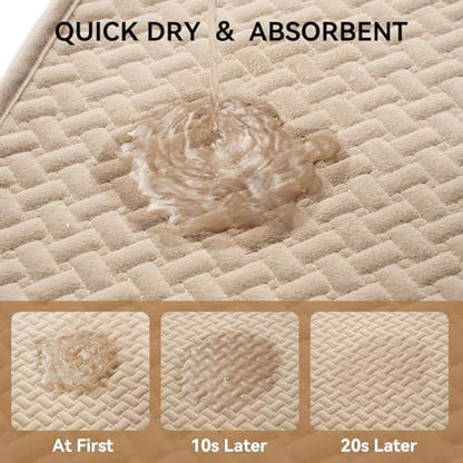 YDKGL Bathroom Runner Non Slip, Foam Weave Texture Bath Mat, Grey 24x70