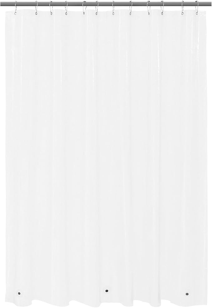 Mrs Awesome 72x75 Long Shower Curtain Liner Clear | 3 Bottom Magnets,12 Rustproof Grommets,Water Proof Lightweight PEVA,72W x 75H for Bathroom Long Size