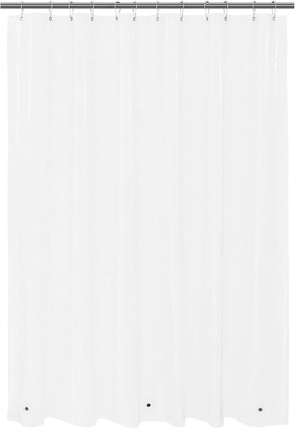 Mrs Awesome 72x75 Long Shower Curtain Liner Clear | 3 Bottom Magnets,12 Rustproof Grommets,Water Proof Lightweight PEVA,72W x 75H for Bathroom Long Size