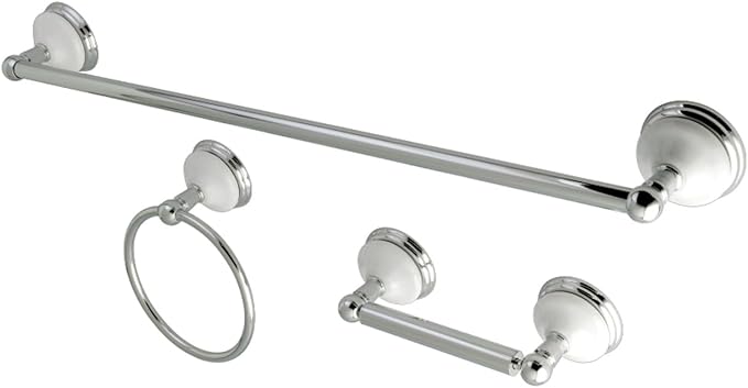 Kingston Brass BAK111148C Victorian 3-Piece 24-Inch Towel Bar Bathroom Accessory Set in Polished Chrome