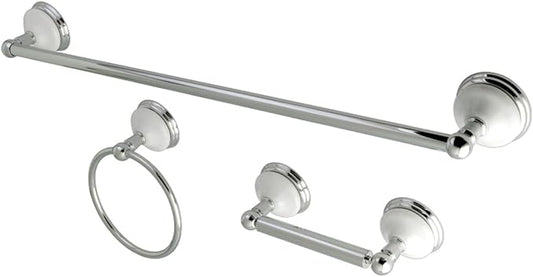 Kingston Brass BAK111148C Victorian 3-Piece 24-Inch Towel Bar Bathroom Accessory Set in Polished Chrome