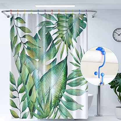 Shower Curtain Hooks,304 Stainless Steel Shower Rings for Bathroom,Double Glide Shower Hooks for Bathroom Shower Curtain Rods Curtains,Set of 12 Hooks,Rainbow Color（Style A ）