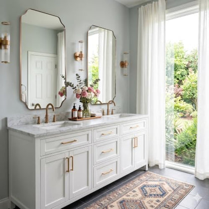MIRRORART 24x40’’ Brushed Champagne Bronze Bathroom Mirrors for Wall