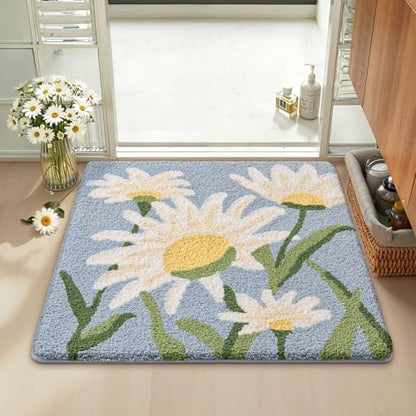 LUMI Square Bathroom Rug 26x26, Soft Absorbent Bath Mat, Non Slip