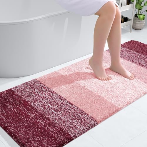 OLANLY Bathroom Runner Rug 59x24, Extra Soft Absorbent Microfiber Bath Rugs