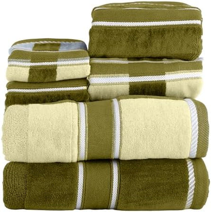 Lavish Home Bathroom Towels Set, Bathroom Accessories, Green, Set of 6