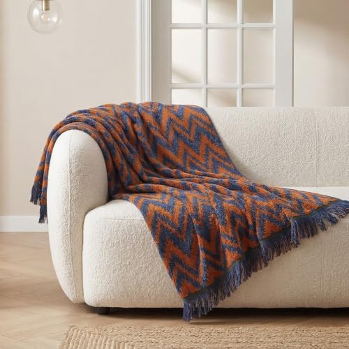 ecolook Zigzag Beach and Bath Towels with Herringbone Pattern, 100% Cotton