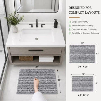 Arotive Bathroom Rugs Mat 24x16, Soft Absorbent Chenille Shaggy Bath Mat
