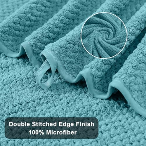 Hand Towels Set 2 Pack-16“x31”,Ultra Soft Microfibers Bathroom Towel Set Highly Absorbent Quick Dry Luxury Premium Towel Lightweight Durable Hand Towel Collection for Hotel Spa Gym Kitchen,Green