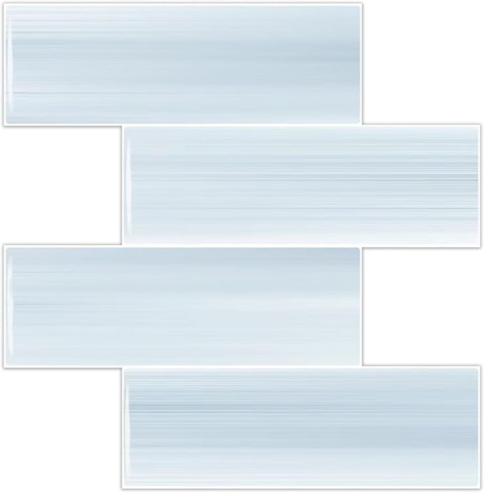 Tilingview 10PCS Peel and Stick Backsplash for Kitchen, 3"x 9" Self-Adhesive Vinyl Gel Subway Tile, Wall Tile for Home Decoration (Light Blue)