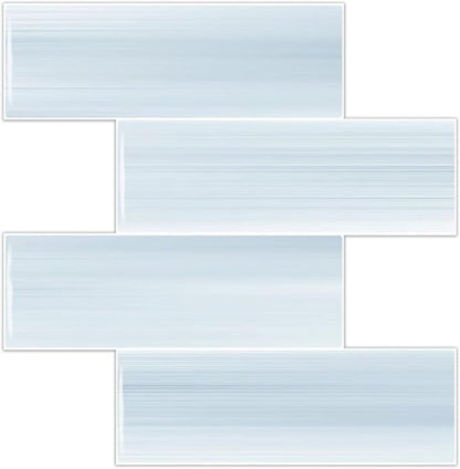 Tilingview 10PCS Peel and Stick Backsplash for Kitchen, 3"x 9" Self-Adhesive Vinyl Gel Subway Tile, Wall Tile for Home Decoration (Light Blue)