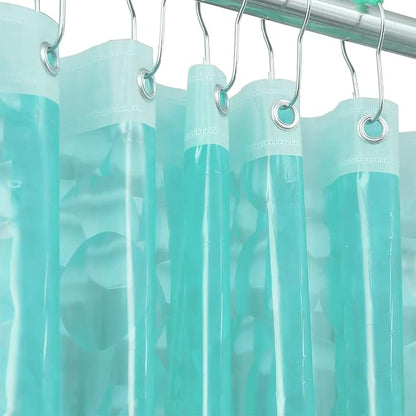 Ga-Geetopia EVA 3D Teal Pearl Water Cube Plastic Shower Curtain Liner - Premium Light Weight 72" x 72" Teal Bathroom Shower Showroom Curtain Liner with Rustproof Metal Gromments and Weighted Magnet