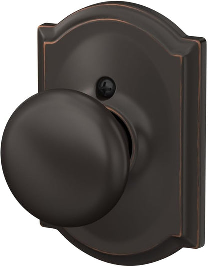 Schlage F170 PLY 716 CAM Camelot Collection Plymouth Decorative Trim Knob, Aged Bronze