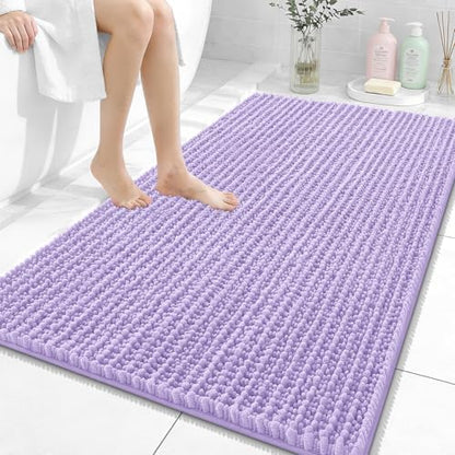 OLANLY Large Bathroom Rugs 44x32, Thick Soft Absorbent Chenille Bath Rugs