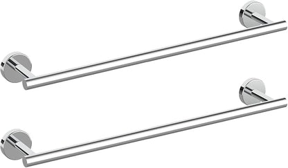 SEIDO 24 Inch Polished Chrome Towel Bar (2-Pack), Double Locking Anti-Drop Bathroom Towel Holder, SUS 304 Stainless Steel Towel Rack with 21" Usable Length, Complete Hardware, for Bathroom & Kitchen