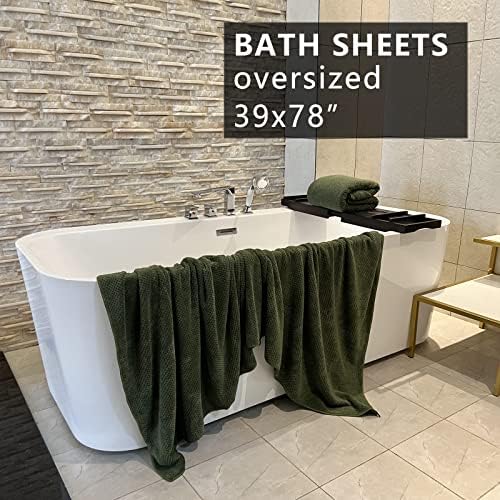 YTYC 39x78 Bath Sheets,Towels for Bathroom,Olive Green,2-Pieces