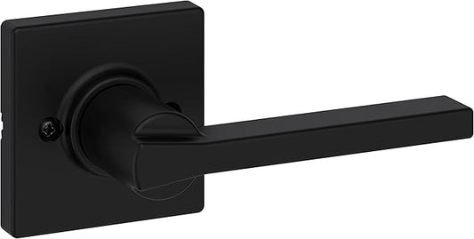 Kwikset Casey Interior Passage Door Handle 2 Pack, Lever for Closet and Hallway Doors, Reversible Non-Locking Handle Lever, Matte Black, with Microban Protection