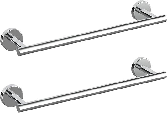 SEIDO Anti-Dropping Towel Bar with 15.6" Usable Length, Stainless Steel Towel Holder for Bathroom Wall, Double Locking Design Towel bar for Bathroom, Polished Chrome, 18 inch, 2pc