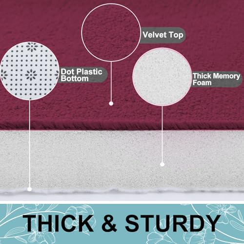 Smiry Memory Foam Toilet Rugs 24x20, Extra Soft Absorbent Bathroom Rugs