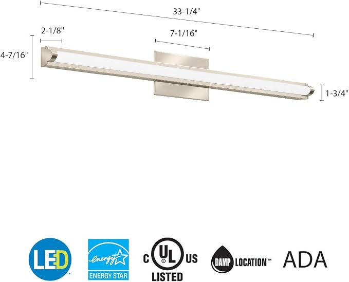 Lithonia Lighting FMVCALS 36IN MVOLT 30K35K40K 90CRI BN M4 Vanity, Brushed Nickel