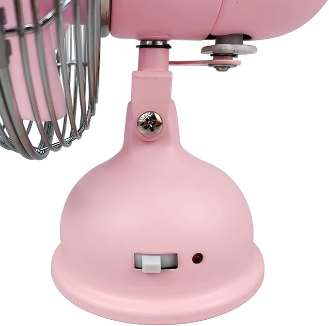 Good Housekeeping 5" All-Metal (92526) USB Desktop Laptop Nightstand Fan with Oscillation (Pink)