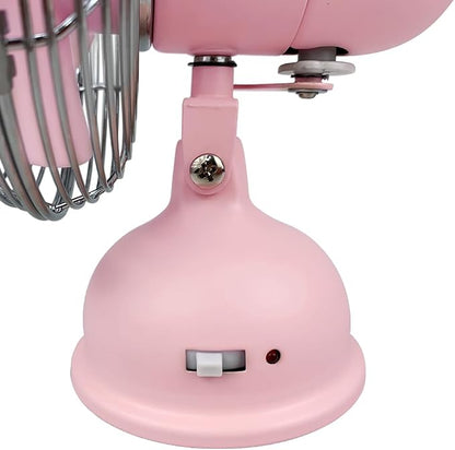 Good Housekeeping 5" All-Metal (92526) USB Desktop Laptop Nightstand Fan with Oscillation (Pink)