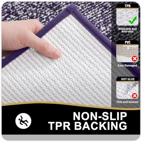 OLANLY Bathroom Rugs 30x20, Soft Absorbent Microfiber Bath Rugs, Purple