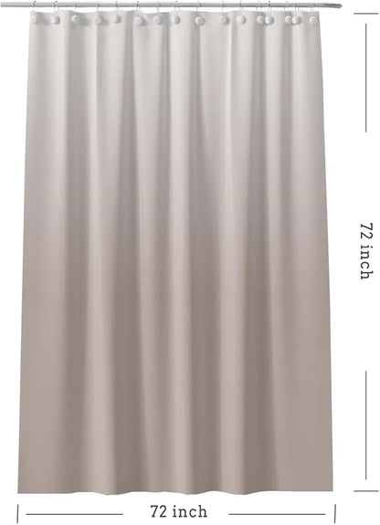 Gradient Begie Shower Curtain Liner, 4G PEVA Shower Liner, Plastic Waterproof Shower Curtains, 72x72 inch with Grommet Holes 3 Magnetic Weights…