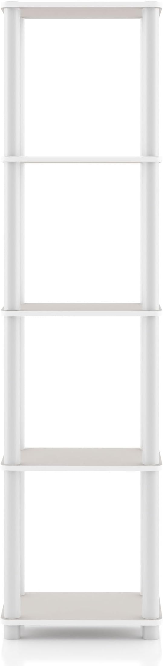 Homes: Inside + Out Apexa Modern 5-Tier Narrow Shelving Units, Collectibles Display Shelves, Easy Assembly Standing Shelf, Home Storage Organizer for Living Room, Bedroom, Office, Taupe Grey