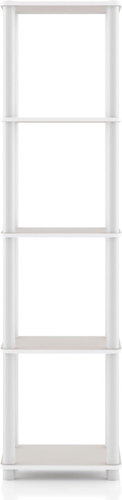 Homes: Inside + Out Apexa Modern 5-Tier Narrow Shelving Units, Collectibles Display Shelves, Easy Assembly Standing Shelf, Home Storage Organizer for Living Room, Bedroom, Office, Taupe Grey