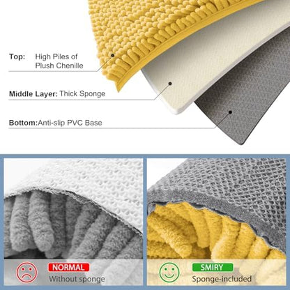 Smiry Bathroom Rugs 30X20, Luxury Chenille Extra Soft Absorbent Bath Mat