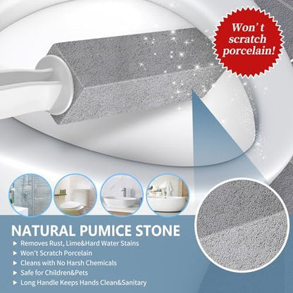 Laiyeoy Toilet Bowl Cleaner Pumice Stone, Extra Long Handle,2Pack