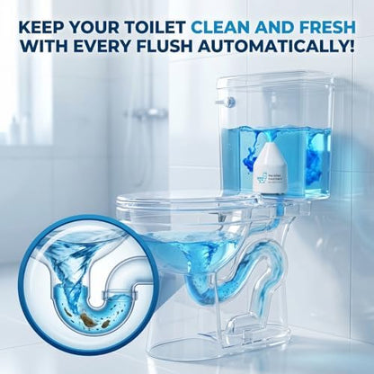 Toilet Cleaner, Household Cleaning Solution, Toilets Bowl Cleaning Reduces Hard-Water Stains & Odor, Automatic Refreshes Toilets, Long-Lasting Bowl Cleaner Fresh Scent, White