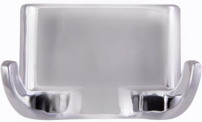Design House Millbridge Double Robe Hook, Polished Chrome, Standard Wall Mount, Concealed Screws, Easy Installation, Bathroom Hardware, 2.44 in L x 1.5 in W x 1.48 in H, Item 533059