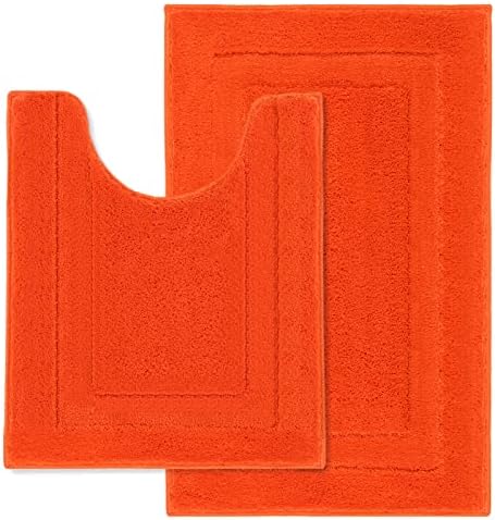 SHACOS Soft Microfiber Bathroom Rugs Set 2 Pieces with Toilet Rug
