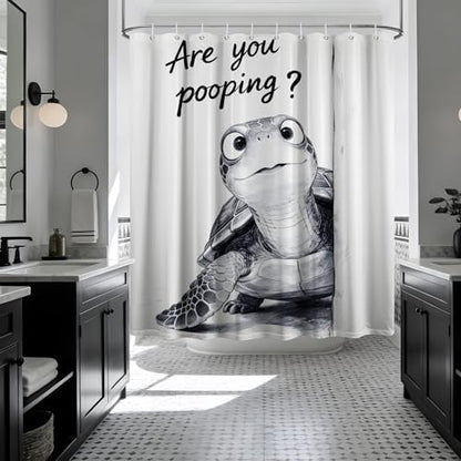Funny Sea Turtle Shower Curtain Kids Ocean, 60x72 Inchs