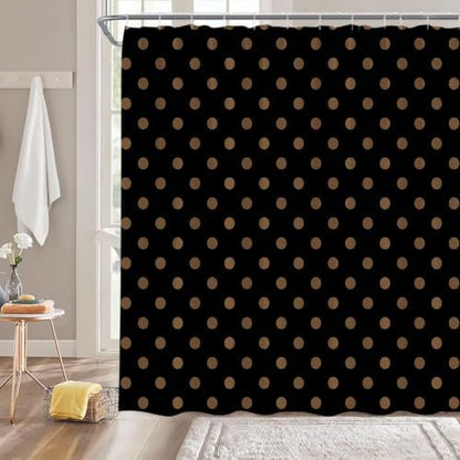 Polka Dot Shower Curtain Bathroom Decor with Hooks,75" Wx70 H