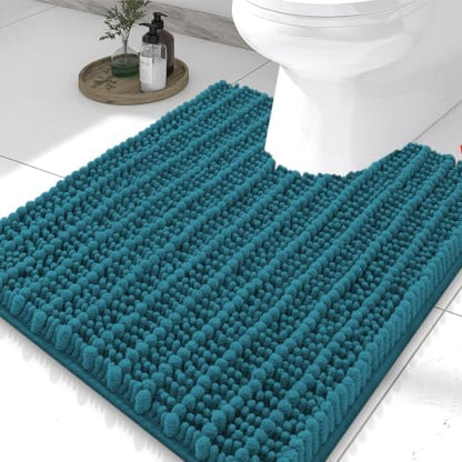 Smiry Bathroom Toilet Rugs U Shaped 24X20, Chenille Bath mats for Toilet