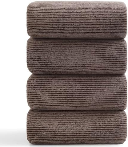 4 Piece Bath Towel Set 35"x70"Oversized Bath Towel for Bathroom Ultra Soft Fluffy Extra Large Bath Sheet Luxury Premium Bathroom Towel Highly Absorbent Quick Dry Shower Towel for Hotel Spa,Brown