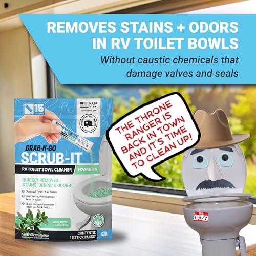 Unique Scrub-It Foaming Powder RV Toilet Cleaner Stick Packs, 15-Count