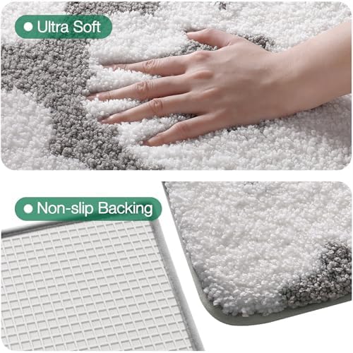 LUMI Square Bathroom Rug 32x32, Soft Absorbent Bath Mat, Non Slip