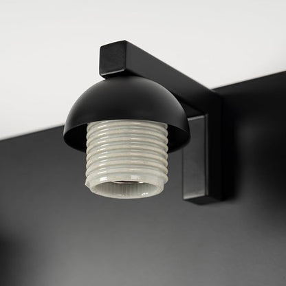 mirrea 44-Inch 6-Light Black Vanity Lights for Bathroom, Vanity Lighting Fixtures with Etched White Glass Shades