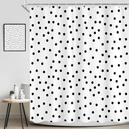 Polka Dot Shower Curtain Black White Modern Abstract Bathroom Curtain Sets